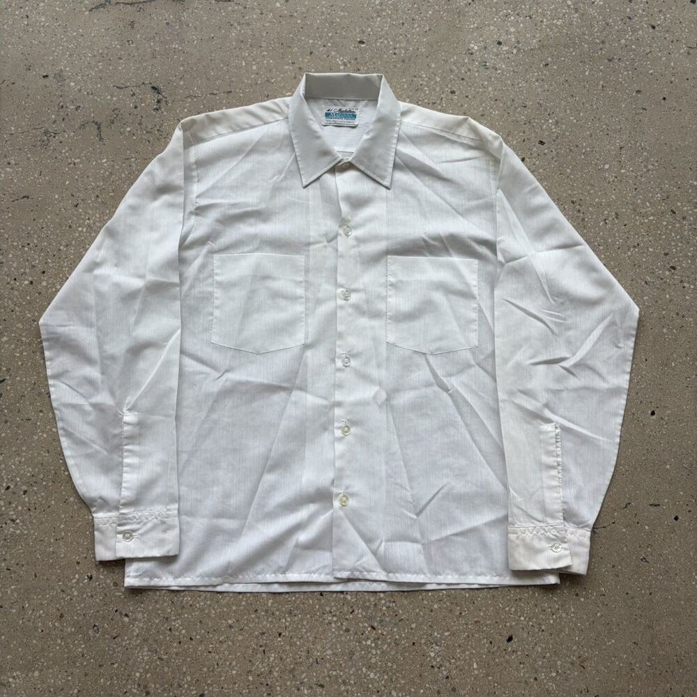 Vintage 60s Manhattan White Casual Cut Shirt